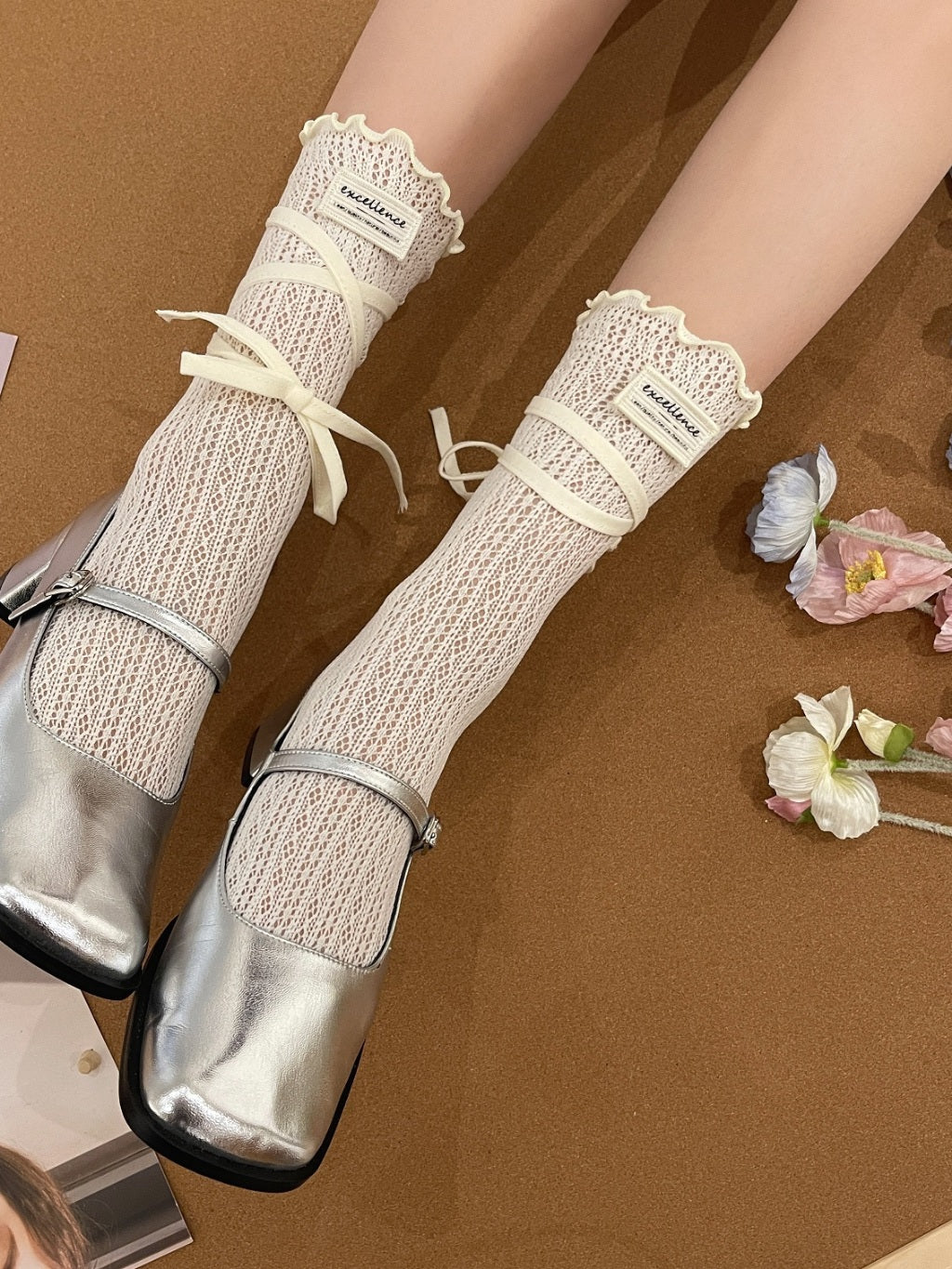 Women Japanese Lolita Tube Mesh Sock Strap 8843