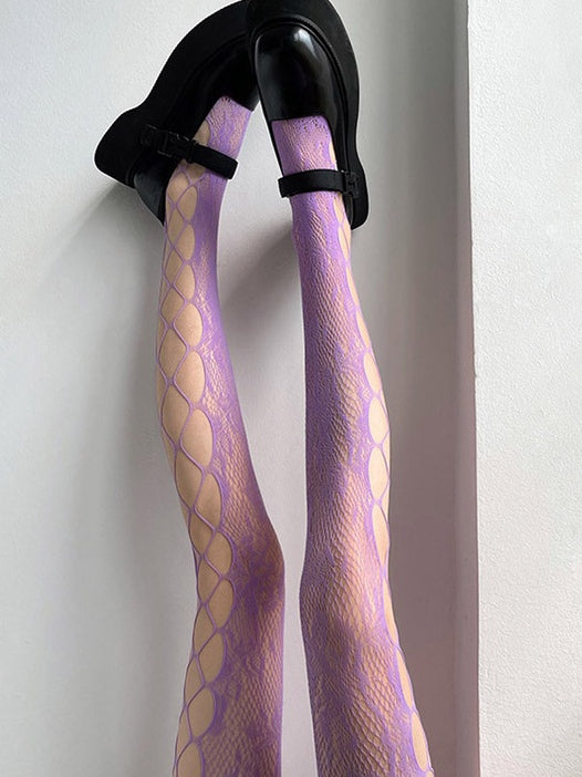 Women's Flower Design Fishnet Stocking 8050
