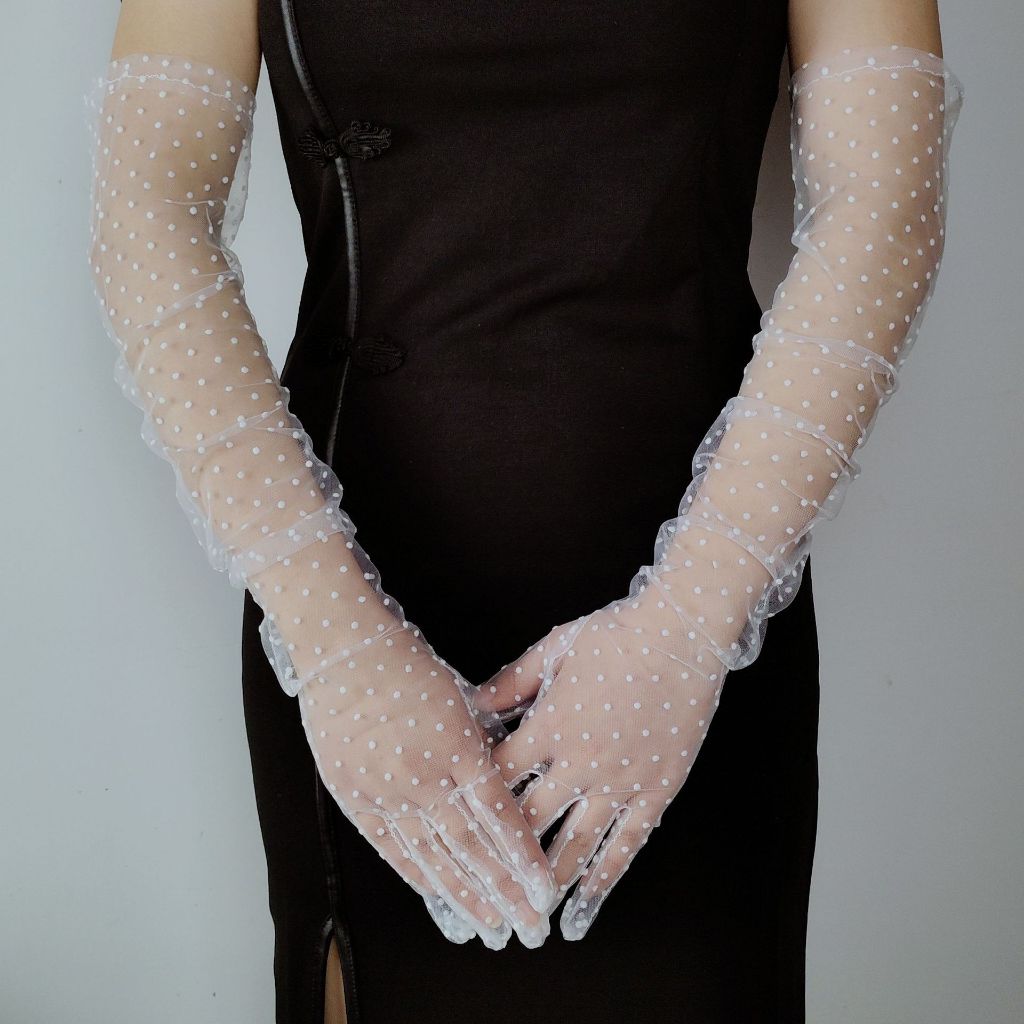 Sarung Tangan Renda Polka Dot Women Lace Polka Dot Gloves 8372