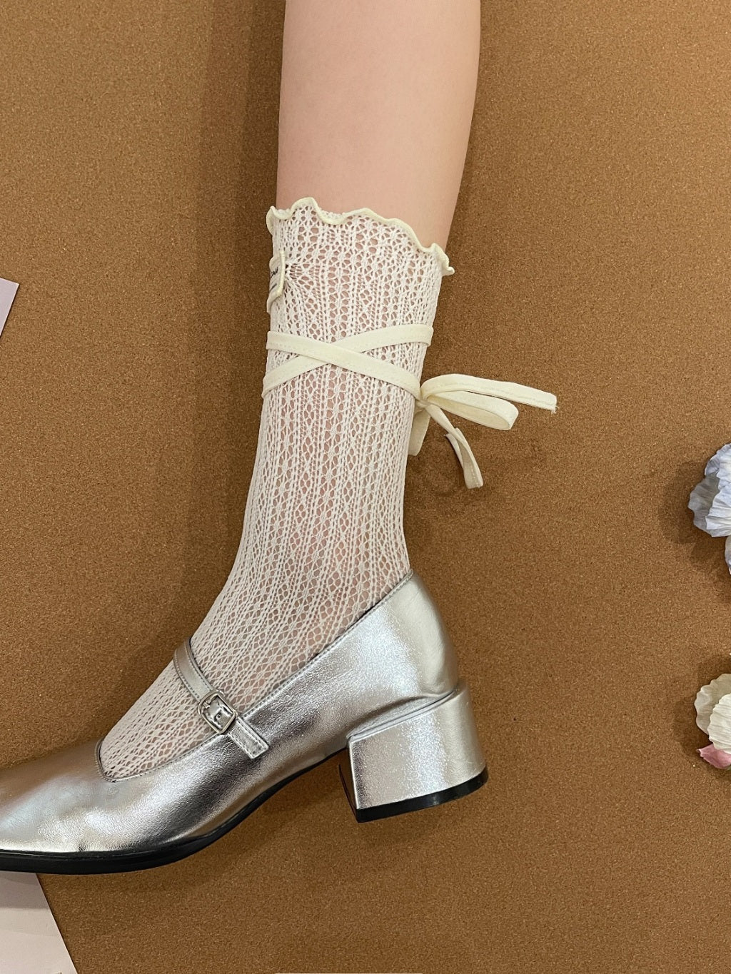 Women Japanese Lolita Tube Mesh Sock Strap 8843