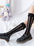 Women Lace Socks Hollow Out Knee High Length L018