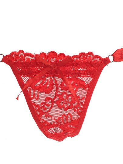 Women's Side Tie G String Thong Lace Thong Panties Underwear L041