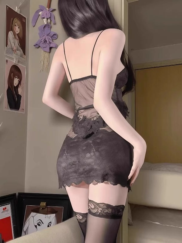 Lingerie Wanita Woman Baju Tidur Hollow Out Lace Bodysuit P111
